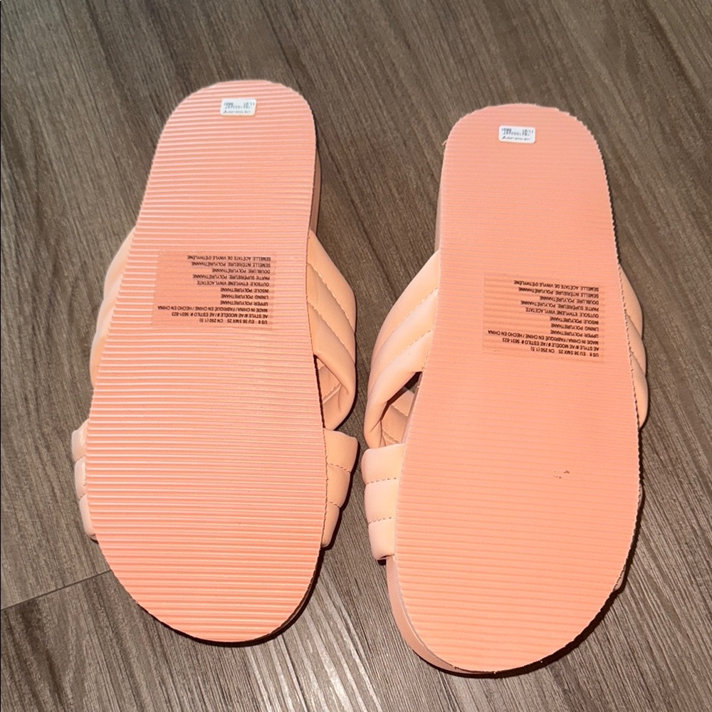 Women's Peach Slide Sandals - Picture 2 of 2